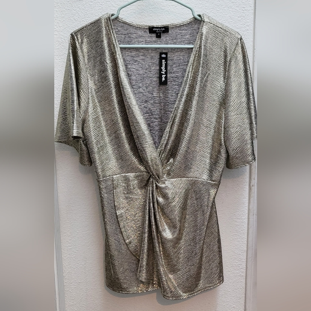 Simply Be silver shirt size 18
